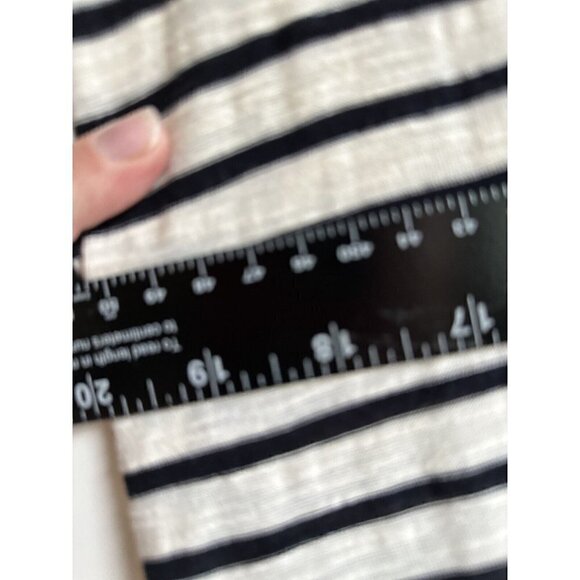 Soft Surroundings Left Bank Nautical Dress MP Eyelet Lace Stripe Scallop Hemline - Picture 9 of 9